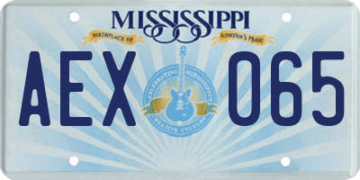 MS license plate AEX065