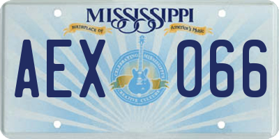 MS license plate AEX066