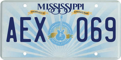 MS license plate AEX069