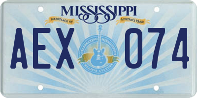 MS license plate AEX074
