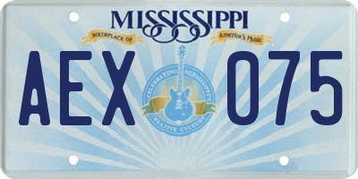 MS license plate AEX075