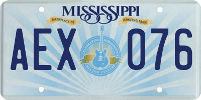 MS license plate AEX076