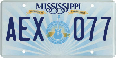 MS license plate AEX077