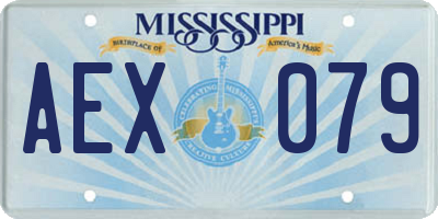 MS license plate AEX079