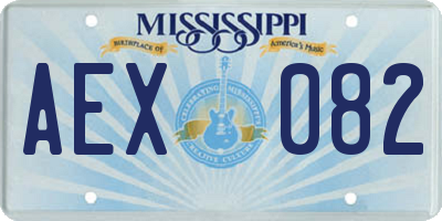 MS license plate AEX082