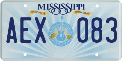 MS license plate AEX083