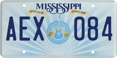 MS license plate AEX084