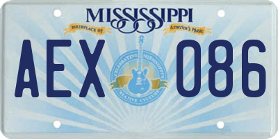 MS license plate AEX086