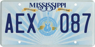 MS license plate AEX087