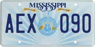 MS license plate AEX090