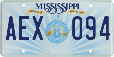 MS license plate AEX094