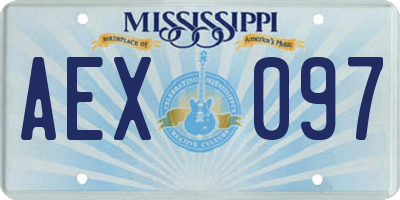 MS license plate AEX097