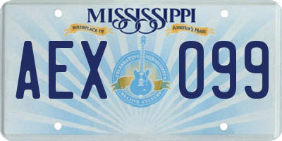 MS license plate AEX099