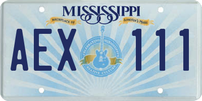 MS license plate AEX111