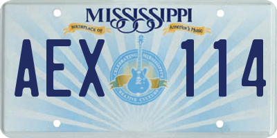 MS license plate AEX114