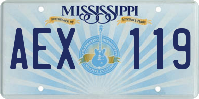 MS license plate AEX119