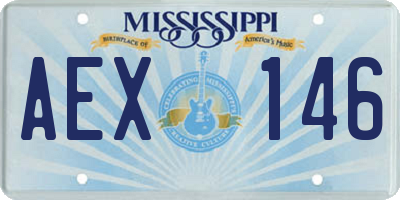 MS license plate AEX146