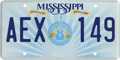 MS license plate AEX149