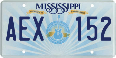 MS license plate AEX152