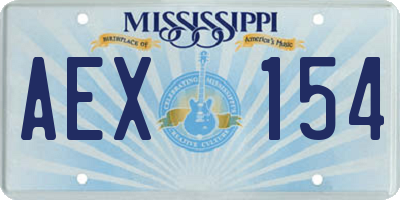 MS license plate AEX154