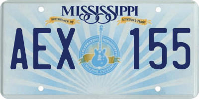 MS license plate AEX155