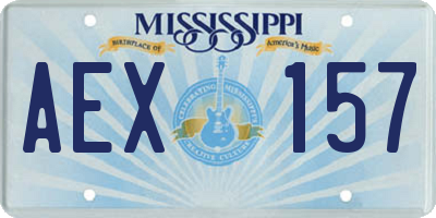 MS license plate AEX157