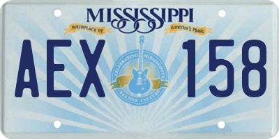 MS license plate AEX158