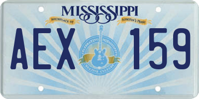 MS license plate AEX159