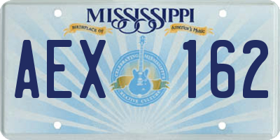 MS license plate AEX162