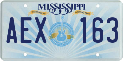 MS license plate AEX163