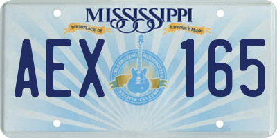 MS license plate AEX165