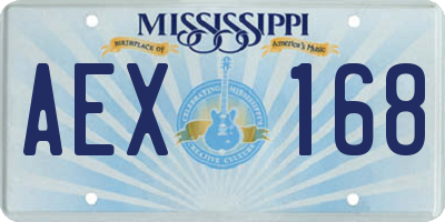MS license plate AEX168