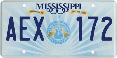 MS license plate AEX172