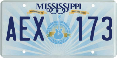 MS license plate AEX173
