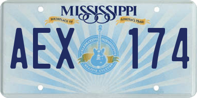 MS license plate AEX174