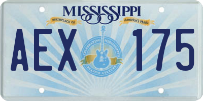 MS license plate AEX175