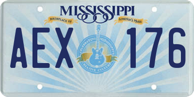 MS license plate AEX176
