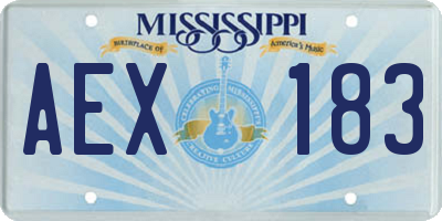 MS license plate AEX183