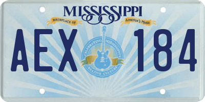 MS license plate AEX184