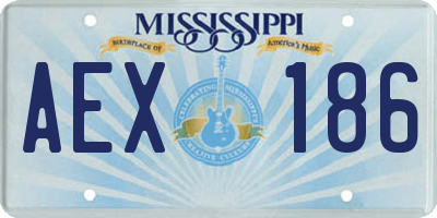 MS license plate AEX186
