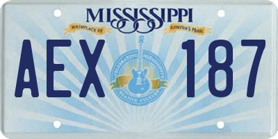 MS license plate AEX187