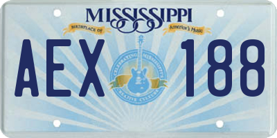 MS license plate AEX188