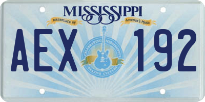 MS license plate AEX192