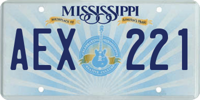 MS license plate AEX221