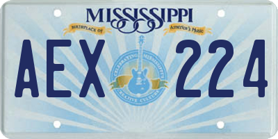 MS license plate AEX224
