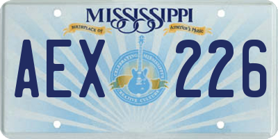 MS license plate AEX226