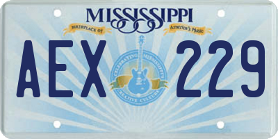 MS license plate AEX229