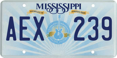 MS license plate AEX239