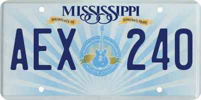 MS license plate AEX240