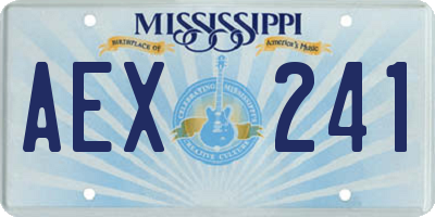 MS license plate AEX241